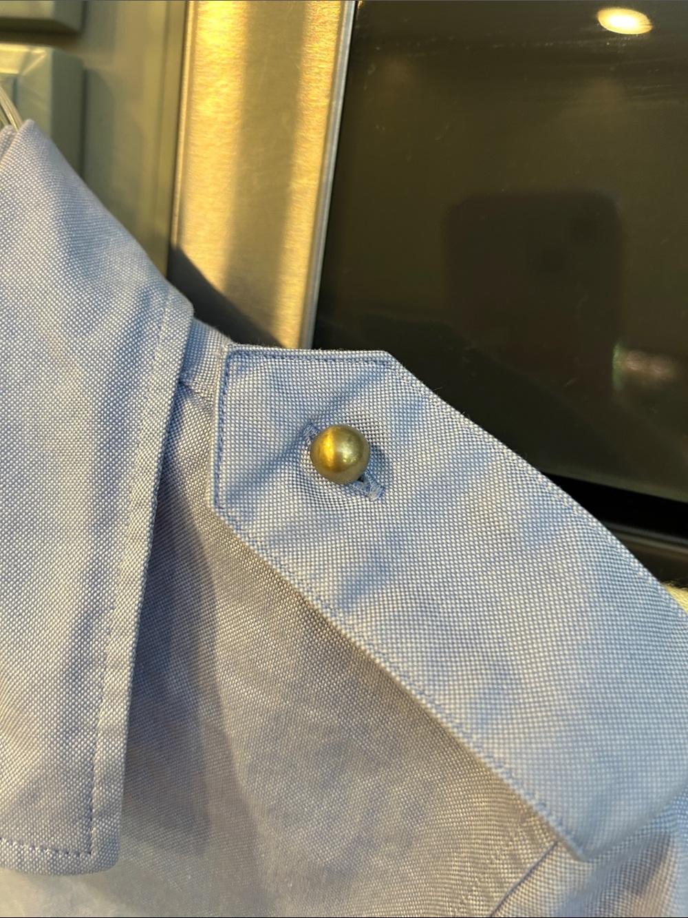 Vintage Talbots Light Blue Button-Popover Shirt with Epaulettes - Picture 4 of 10